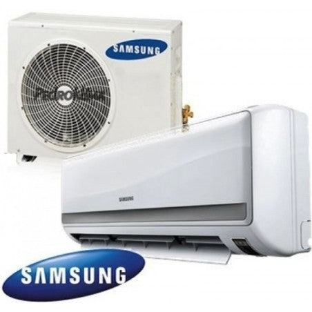 Climatiseur Samsung installé au mur dans une chambre moderne avec refroidissement efficace