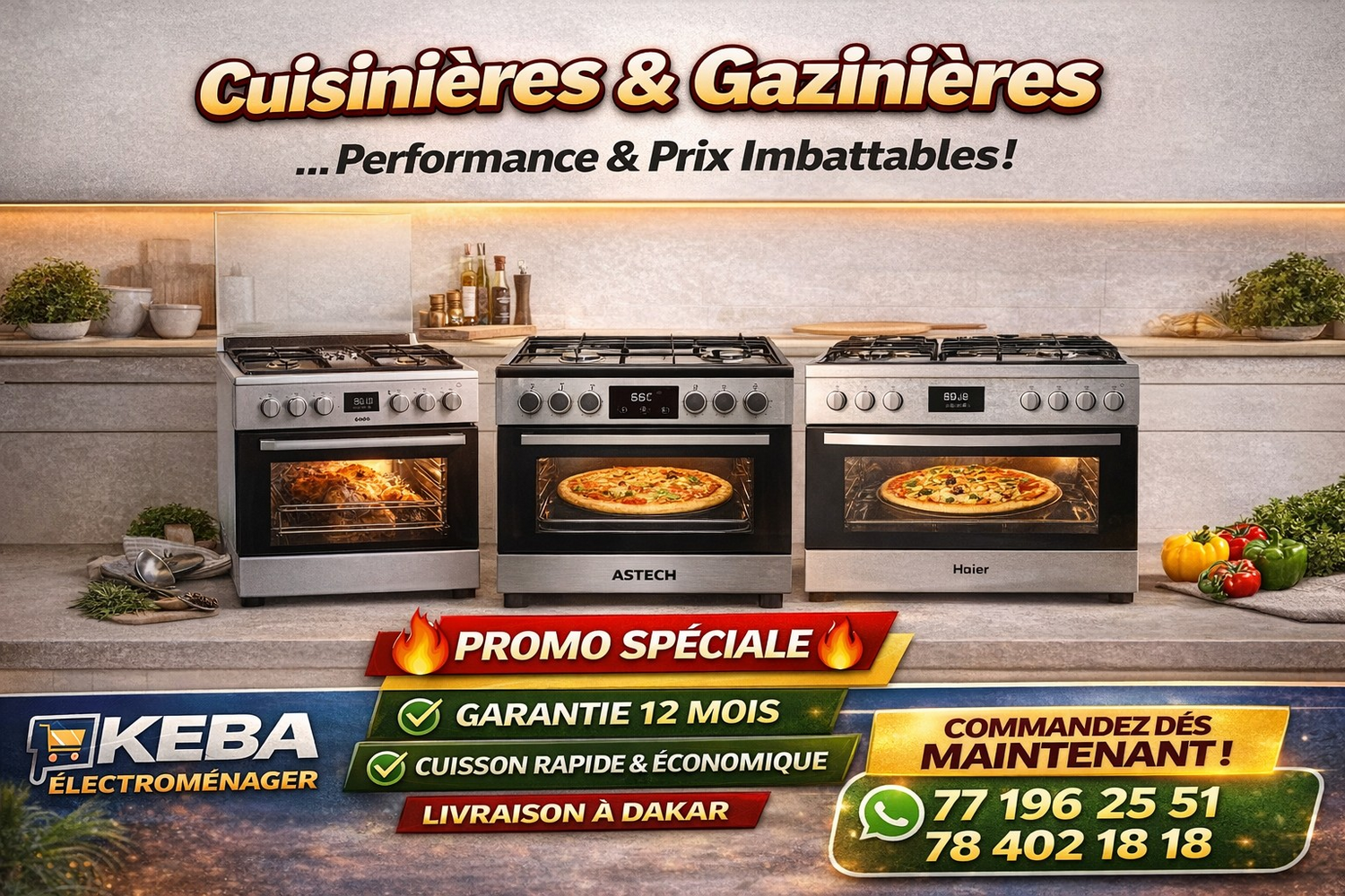 👉 cuisiniere gaziniere four keba electromenager dakar cuisine moderne cuisson rapide promo