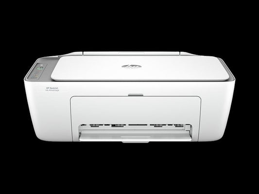 Imprimante HP DeskJet Ink Advantage 2876 noire sur fond blanc vue de face