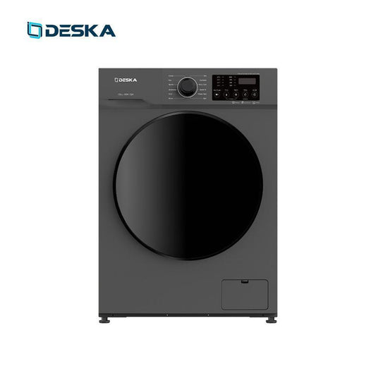 Machine à laver Deska 8KG front load gris vue de face sur fond blanc