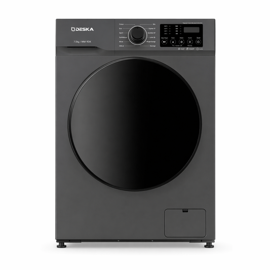 Machine à laver Deska 9KG front load gris vue de face sur fond blanc