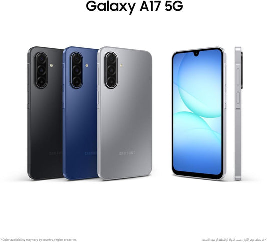 : Samsung Galaxy A17 tenu en main avec écran allumé